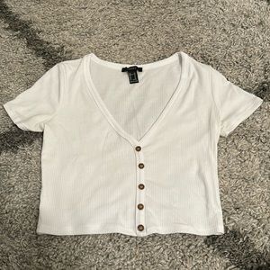 forever 21 button up crop top